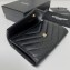 Saint Laurent Cassandre Matelassé Small Envelope Wallet In Grain De Poudre Embossed Leather 414404 Black/Gold