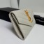 Saint Laurent Cassandre Matelassé Small Envelope Wallet In Grain De Poudre Embossed Leather 414404 Blanc Vintage/Gold