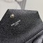 Saint Laurent Cassandre Matelassé Small Envelope Wallet In Grain De Poudre Embossed Leather 414404 Black/Silver