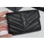 Saint Laurent Cassandre Matelassé Small Envelope Wallet In Grain De Poudre Embossed Leather 414404 Black