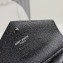 Saint Laurent Cassandre Matelassé Small Envelope Wallet In Grain De Poudre Embossed Leather 414404 Black