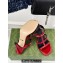 Gucci Heel 9.5cm slim Horsebit slide sandals 776643 Leather Red 2024
