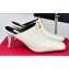 Valentino Heel 7.5cm The Bold Edition VLogo Mules Leather White 2024