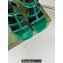 Gucci Heel 9.5cm slim Horsebit slide sandals 776643 Leather Green 2024
