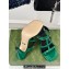 Gucci Heel 9.5cm slim Horsebit slide sandals 776643 Leather Green 2024