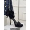 Dior Heel 12cm Platform 3cm Mlle Dior Heeled Sandals with Bow in Satin Black 2024