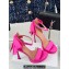 Dior Heel 12cm Platform 3cm Mlle Dior Heeled Sandals with Bow in Satin Fuchsia 2024