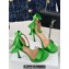 Dior Heel 12cm Platform 3cm Mlle Dior Heeled Sandals with Bow in Satin Green 2024