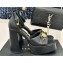 Versace Heel 12cm Platform 4cm Platform Medusa Buckle Sandals Black 2024