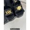 Versace Heel 12cm Platform 4cm Platform Medusa Buckle Sandals Black 2024