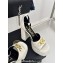Versace Heel 12cm Platform 4cm Platform Medusa Buckle Sandals White 2024