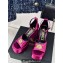 Versace Heel 12cm Platform 4cm Platform Medusa Buckle Sandals Metallic Fuchsia 2024