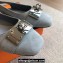 Hermes Innocente slingbacks Flats Baby Blue in suede goatskin with iconic oversized Kelly buckle 2024