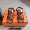 Hermes Ines sandals Brown in calfskin with iconic oversized Kelly buckle 2024