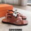 Hermes Ines sandals Brown in calfskin with iconic oversized Kelly buckle 2024