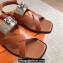 Hermes Ines sandals Brown in calfskin with iconic oversized Kelly buckle 2024