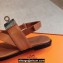 Hermes Ines sandals Brown in calfskin with iconic oversized Kelly buckle 2024