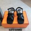 Hermes Ines sandals Black in calfskin with iconic oversized Kelly buckle 2024