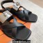 Hermes Ines sandals Black in calfskin with iconic oversized Kelly buckle 2024