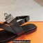 Hermes Ines sandals Black in calfskin with iconic oversized Kelly buckle 2024