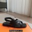 Hermes Ines sandals Black in calfskin with iconic oversized Kelly buckle 2024
