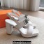 Hermes Heel sandals White in calfskin with iconic oversized Kelly buckle 2024