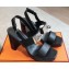 Hermes Heel sandals Black in calfskin with iconic oversized Kelly buckle 2024