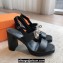 Hermes Heel sandals Black in calfskin with iconic oversized Kelly buckle 2024