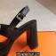 Hermes Heel sandals Black in calfskin with iconic oversized Kelly buckle 2024