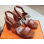 Hermes Heel sandals Brown in calfskin with iconic oversized Kelly buckle 2024