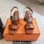 Hermes Heel sandals Brown in calfskin with iconic oversized Kelly buckle 2024