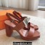 Hermes Heel sandals Brown in calfskin with iconic oversized Kelly buckle 2024