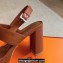 Hermes Heel sandals Brown in calfskin with iconic oversized Kelly buckle 2024
