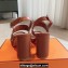 Hermes Heel sandals Brown in calfskin with iconic oversized Kelly buckle 2024