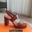 Hermes Heel sandals Brown in calfskin with iconic oversized Kelly buckle 2024