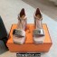 Hermes Hilda 80 sandals Nude in suede goatskin with iconic oversized Kelly buckle 2024
