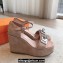 Hermes Hilda 80 sandals Nude in suede goatskin with iconic oversized Kelly buckle 2024