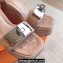 Hermes Hilda 80 sandals Nude in suede goatskin with iconic oversized Kelly buckle 2024