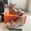 Hermes Hilda 80 sandals Nude in suede goatskin with iconic oversized Kelly buckle 2024