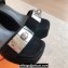 Hermes Hilda 80 sandals Black in suede goatskin with iconic oversized Kelly buckle 2024
