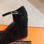Hermes Hilda 80 sandals Black in suede goatskin with iconic oversized Kelly buckle 2024