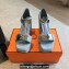 Hermes Hilda 80 sandals Baby Blue in suede goatskin with iconic oversized Kelly buckle 2024