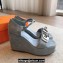 Hermes Hilda 80 sandals Baby Blue in suede goatskin with iconic oversized Kelly buckle 2024