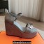 Hermes Hilda 80 sandals Baby Blue in suede goatskin with iconic oversized Kelly buckle 2024