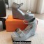 Hermes Hilda 80 sandals Baby Blue in suede goatskin with iconic oversized Kelly buckle 2024