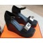 Hermes Hilda 80 sandals Black in calfskin with iconic oversized Kelly buckle 2024