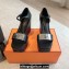 Hermes Hilda 80 sandals Black in calfskin with iconic oversized Kelly buckle 2024