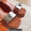 Hermes Hilda 80 sandals Brown in calfskin with iconic oversized Kelly buckle 2024