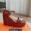 Hermes Hilda 80 sandals Brown in calfskin with iconic oversized Kelly buckle 2024
