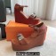Hermes Hilda 80 sandals Brown in calfskin with iconic oversized Kelly buckle 2024